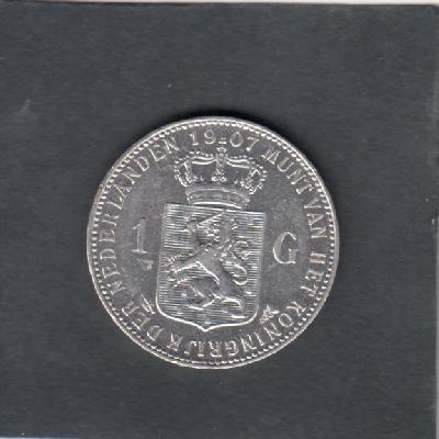 Beschrijving: 1 Gulden WILHELMINA 